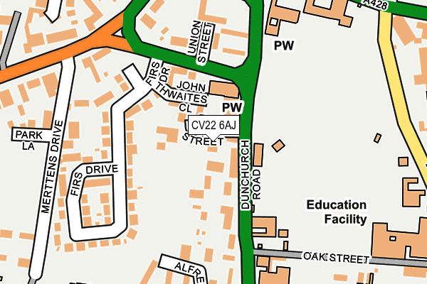 CV22 6AJ map - OS OpenMap – Local (Ordnance Survey) CV22 6AJ map - OS OpenMap – Local (Ordnance Survey)