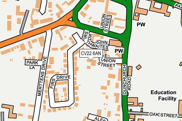 CV22 6AN map - OS OpenMap – Local (Ordnance Survey) CV22 6AN map - OS OpenMap – Local (Ordnance Survey)