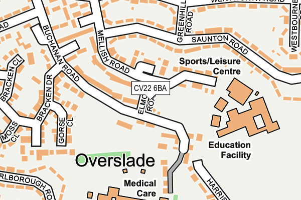 CV22 6BA map - OS OpenMap – Local (Ordnance Survey) CV22 6BA map - OS OpenMap – Local (Ordnance Survey)