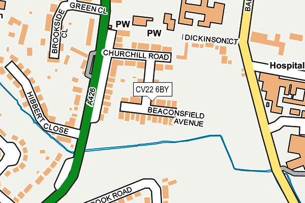 CV22 6BY map - OS OpenMap – Local (Ordnance Survey)