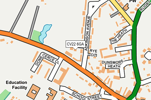 CV22 6GA map - OS OpenMap – Local (Ordnance Survey) CV22 6GA map - OS OpenMap – Local (Ordnance Survey)
