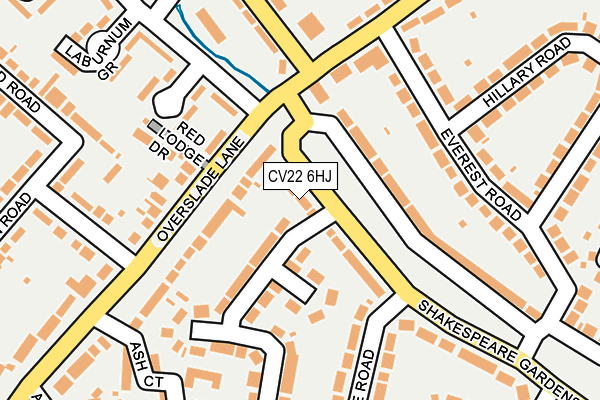 CV22 6HJ map - OS OpenMap – Local (Ordnance Survey) CV22 6HJ map - OS OpenMap – Local (Ordnance Survey)