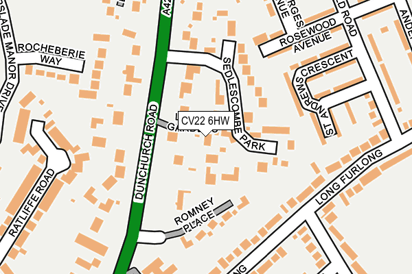CV22 6HW map - OS OpenMap – Local (Ordnance Survey) CV22 6HW map - OS OpenMap – Local (Ordnance Survey)