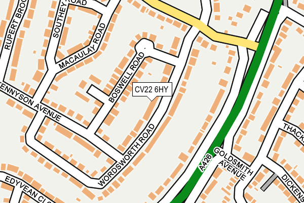 CV22 6HY map - OS OpenMap – Local (Ordnance Survey) CV22 6HY map - OS OpenMap – Local (Ordnance Survey)