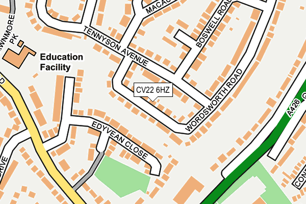 CV22 6HZ map - OS OpenMap – Local (Ordnance Survey) CV22 6HZ map - OS OpenMap – Local (Ordnance Survey)
