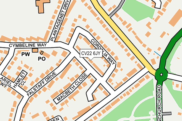 CV22 6JY map - OS OpenMap – Local (Ordnance Survey) CV22 6JY map - OS OpenMap – Local (Ordnance Survey)