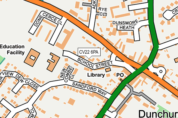 CV22 6PA map - OS OpenMap – Local (Ordnance Survey)