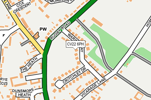 CV22 6PH map - OS OpenMap – Local (Ordnance Survey) CV22 6PH map - OS OpenMap – Local (Ordnance Survey)
