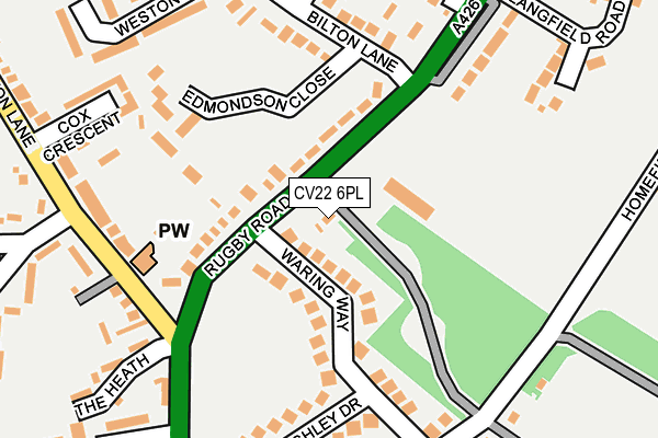 CV22 6PL map - OS OpenMap – Local (Ordnance Survey) CV22 6PL map - OS OpenMap – Local (Ordnance Survey)