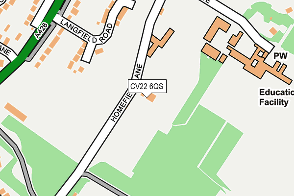 CV22 6QS map - OS OpenMap – Local (Ordnance Survey) CV22 6QS map - OS OpenMap – Local (Ordnance Survey)