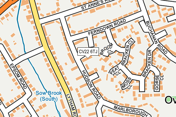 CV22 6TJ map - OS OpenMap – Local (Ordnance Survey)