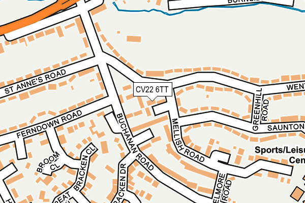 CV22 6TT map - OS OpenMap – Local (Ordnance Survey) CV22 6TT map - OS OpenMap – Local (Ordnance Survey)