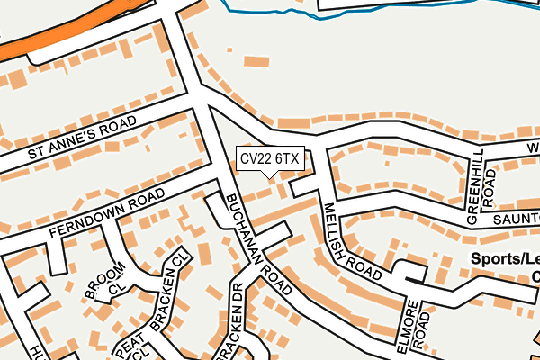 CV22 6TX map - OS OpenMap – Local (Ordnance Survey) CV22 6TX map - OS OpenMap – Local (Ordnance Survey)