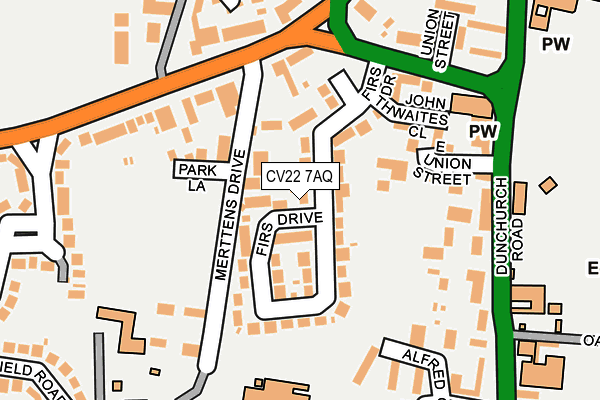 CV22 7AQ map - OS OpenMap – Local (Ordnance Survey) CV22 7AQ map - OS OpenMap – Local (Ordnance Survey)