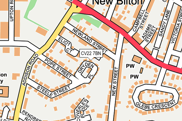 CV22 7BN map - OS OpenMap – Local (Ordnance Survey) CV22 7BN map - OS OpenMap – Local (Ordnance Survey)