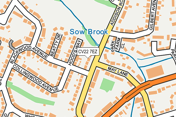 CV22 7EZ map - OS OpenMap – Local (Ordnance Survey) CV22 7EZ map - OS OpenMap – Local (Ordnance Survey)