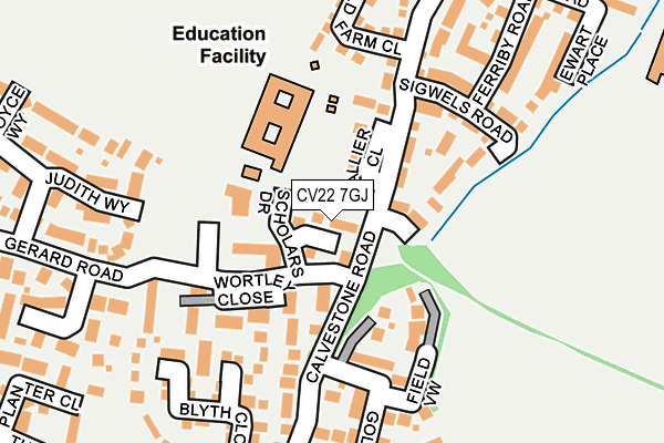 CV22 7GJ map - OS OpenMap – Local (Ordnance Survey) CV22 7GJ map - OS OpenMap – Local (Ordnance Survey)