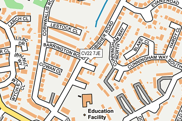 CV22 7JE map - OS OpenMap – Local (Ordnance Survey) CV22 7JE map - OS OpenMap – Local (Ordnance Survey)