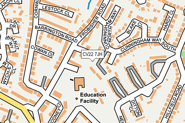 CV22 7JH map - OS OpenMap – Local (Ordnance Survey) CV22 7JH map - OS OpenMap – Local (Ordnance Survey)
