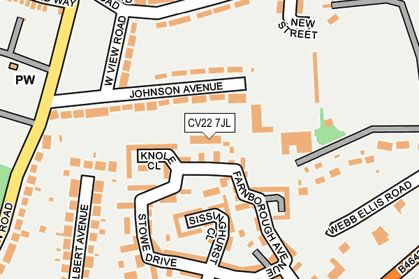 CV22 7JL map - OS OpenMap – Local (Ordnance Survey) CV22 7JL map - OS OpenMap – Local (Ordnance Survey)