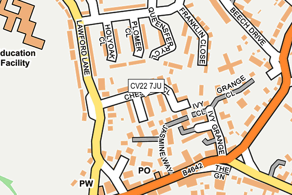 CV22 7JU map - OS OpenMap – Local (Ordnance Survey) CV22 7JU map - OS OpenMap – Local (Ordnance Survey)