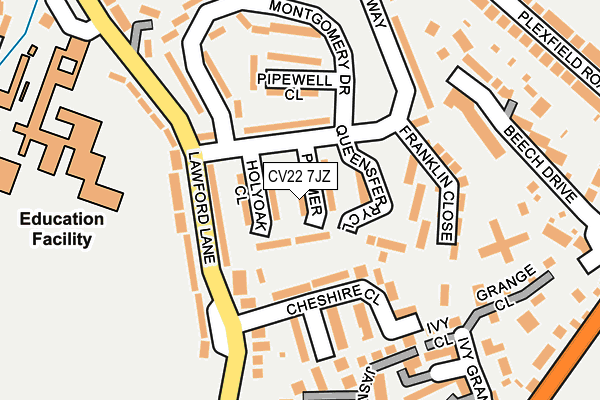 CV22 7JZ map - OS OpenMap – Local (Ordnance Survey) CV22 7JZ map - OS OpenMap – Local (Ordnance Survey)