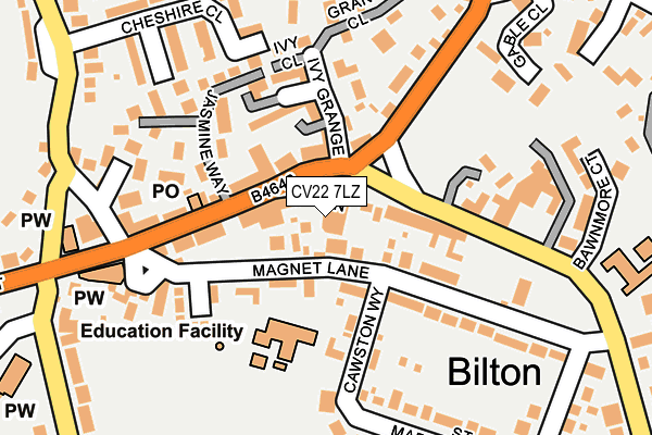 CV22 7LZ map - OS OpenMap – Local (Ordnance Survey) CV22 7LZ map - OS OpenMap – Local (Ordnance Survey)