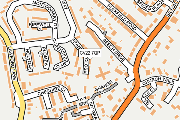 CV22 7QP map - OS OpenMap – Local (Ordnance Survey) CV22 7QP map - OS OpenMap – Local (Ordnance Survey)