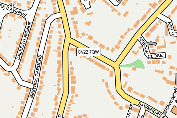 CV22 7QW map - OS OpenMap – Local (Ordnance Survey) CV22 7QW map - OS OpenMap – Local (Ordnance Survey)