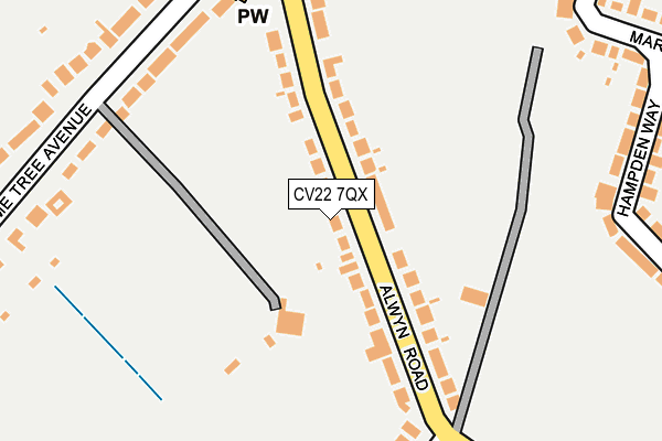 CV22 7QX map - OS OpenMap – Local (Ordnance Survey)
