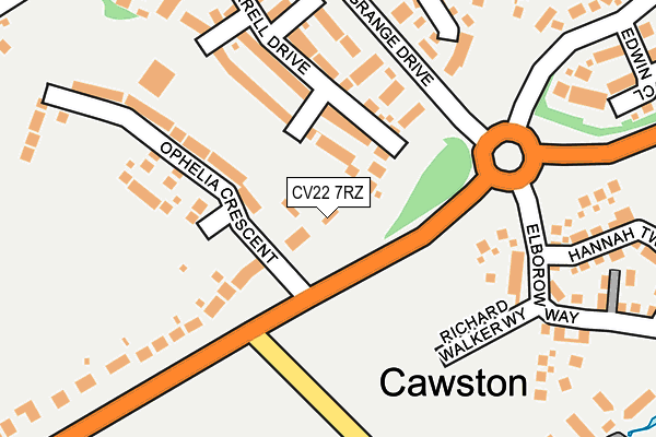 CV22 7RZ map - OS OpenMap – Local (Ordnance Survey)