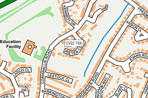 CV22 7SX map - OS OpenMap – Local (Ordnance Survey) CV22 7SX map - OS OpenMap – Local (Ordnance Survey)