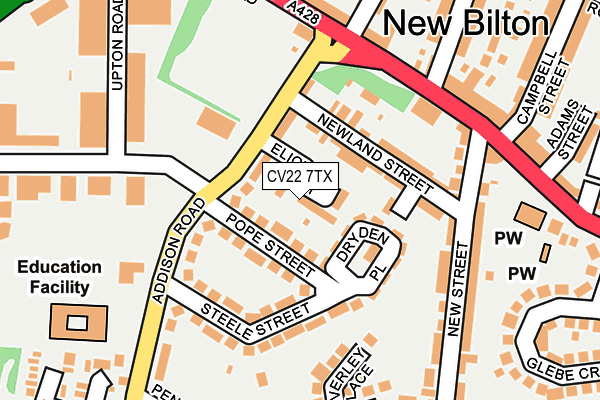 CV22 7TX map - OS OpenMap – Local (Ordnance Survey) CV22 7TX map - OS OpenMap – Local (Ordnance Survey)