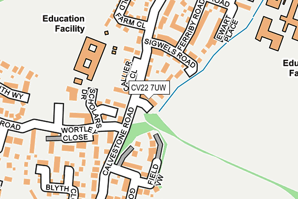 CV22 7UW map - OS OpenMap – Local (Ordnance Survey) CV22 7UW map - OS OpenMap – Local (Ordnance Survey)