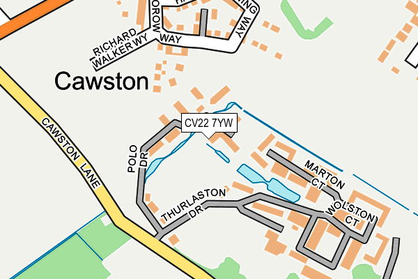 CV22 7YW map - OS OpenMap – Local (Ordnance Survey)