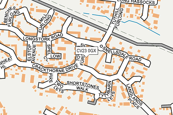 CV23 0GX map - OS OpenMap – Local (Ordnance Survey) CV23 0GX map - OS OpenMap – Local (Ordnance Survey)