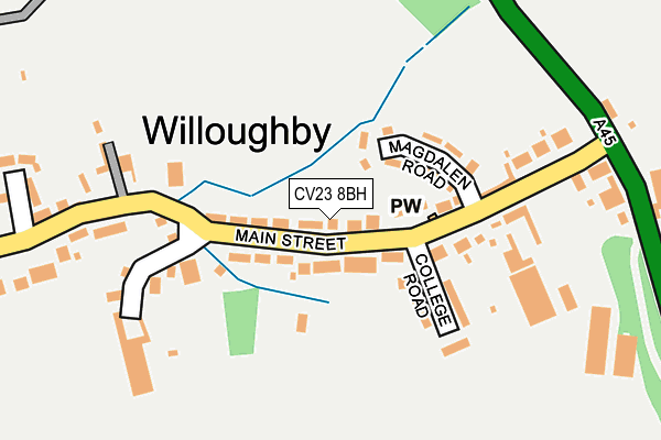 CV23 8BH map - OS OpenMap – Local (Ordnance Survey) CV23 8BH map - OS OpenMap – Local (Ordnance Survey)