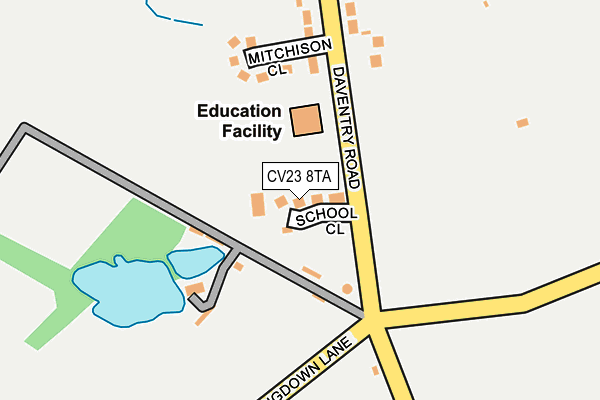 CV23 8TA map - OS OpenMap – Local (Ordnance Survey) CV23 8TA map - OS OpenMap – Local (Ordnance Survey)