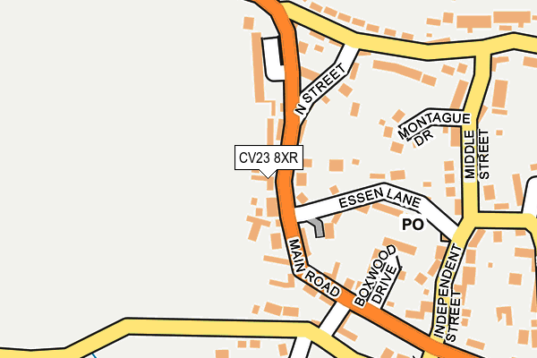 CV23 8XR map - OS OpenMap – Local (Ordnance Survey) CV23 8XR map - OS OpenMap – Local (Ordnance Survey)