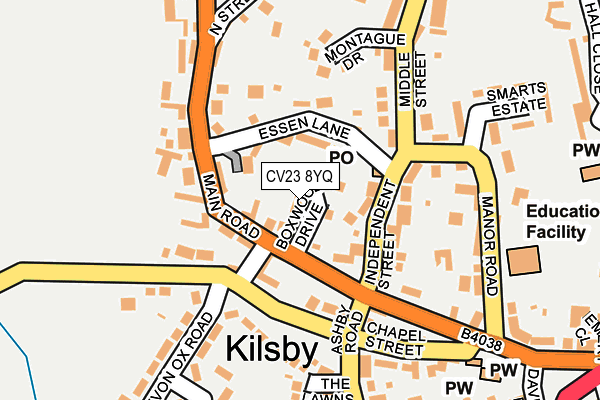 CV23 8YQ map - OS OpenMap – Local (Ordnance Survey) CV23 8YQ map - OS OpenMap – Local (Ordnance Survey)