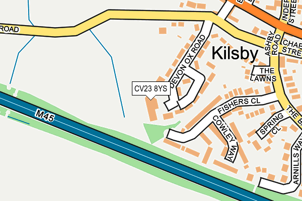 CV23 8YS map - OS OpenMap – Local (Ordnance Survey) CV23 8YS map - OS OpenMap – Local (Ordnance Survey)