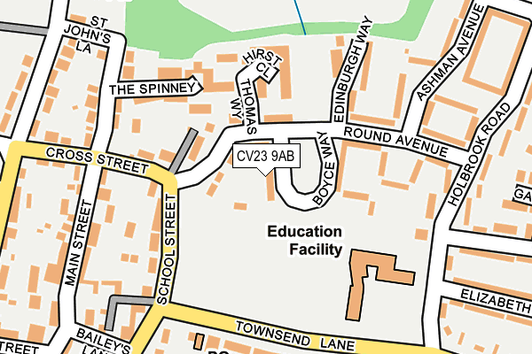 CV23 9AB map - OS OpenMap – Local (Ordnance Survey) CV23 9AB map - OS OpenMap – Local (Ordnance Survey)