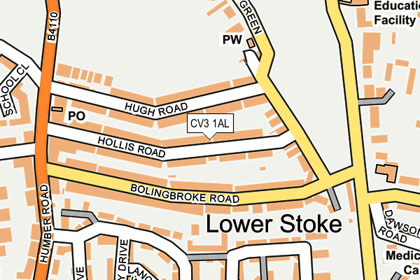 CV3 1AL map - OS OpenMap – Local (Ordnance Survey) CV3 1AL map - OS OpenMap – Local (Ordnance Survey)