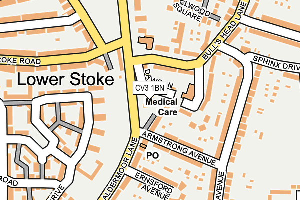 CV3 1BN map - OS OpenMap – Local (Ordnance Survey) CV3 1BN map - OS OpenMap – Local (Ordnance Survey)