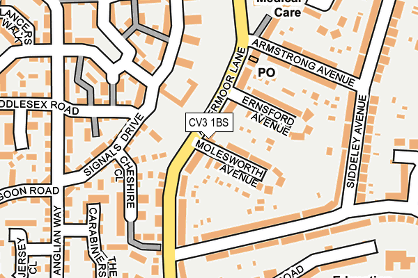 CV3 1BS map - OS OpenMap – Local (Ordnance Survey) CV3 1BS map - OS OpenMap – Local (Ordnance Survey)