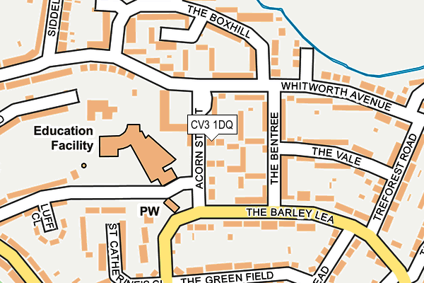 CV3 1DQ map - OS OpenMap – Local (Ordnance Survey) CV3 1DQ map - OS OpenMap – Local (Ordnance Survey)