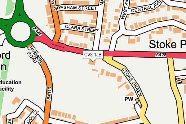 CV3 1JB map - OS OpenMap – Local (Ordnance Survey) CV3 1JB map - OS OpenMap – Local (Ordnance Survey)