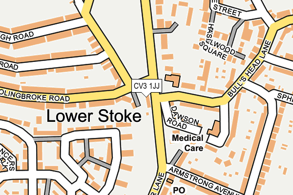 CV3 1JJ map - OS OpenMap – Local (Ordnance Survey)