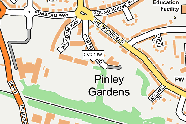 CV3 1JW map - OS OpenMap – Local (Ordnance Survey) CV3 1JW map - OS OpenMap – Local (Ordnance Survey)