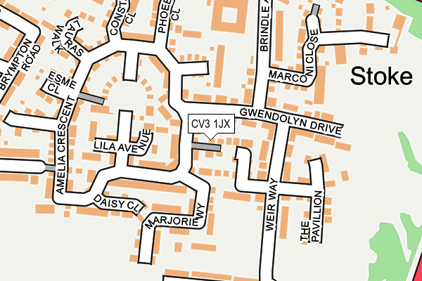 CV3 1JX map - OS OpenMap – Local (Ordnance Survey) CV3 1JX map - OS OpenMap – Local (Ordnance Survey)